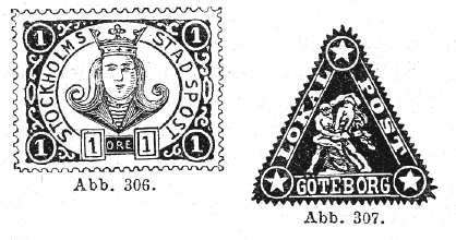 Privatmarken Schweden aus dem Buch von Haas (1906)