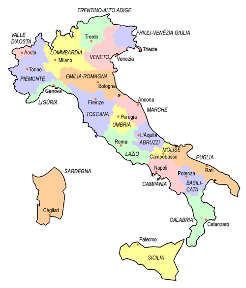 Karte von Lombardei-Venetien