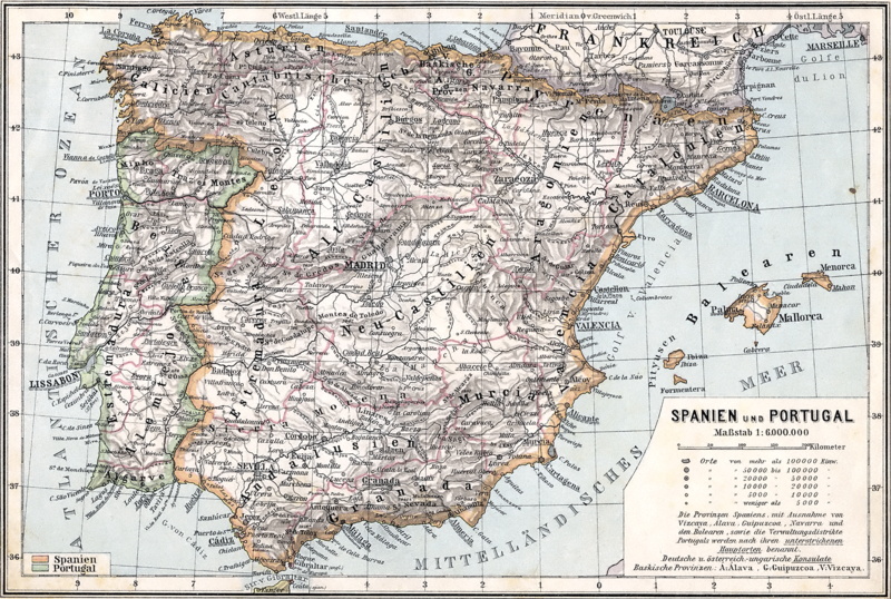 Spanien und Portugal um 1905