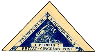 Dreiecksmarke Privat-Circular-Post Frankfurt 1887