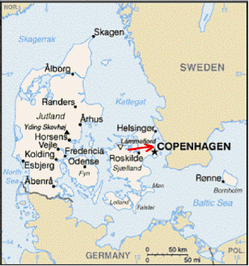 Karte von Dänemark – Holte