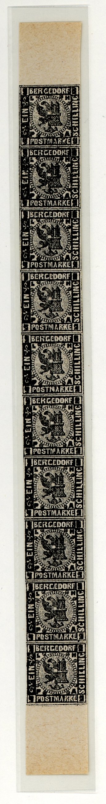 Bergedorf: Die 10 Umdrucktypen des Neudrucks III von 1887, Michel Nr. 2