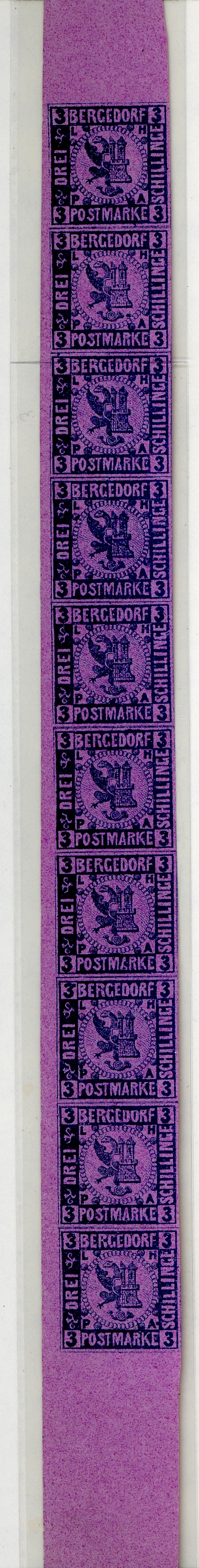 Bergedorf: Die 10 Umdrucktypen des Neudrucks III von 1887, Michel Nr. 4