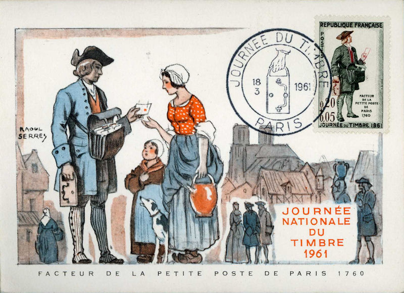 Ausgabe der französischen Post zum Tag der Briefmarke 1961
