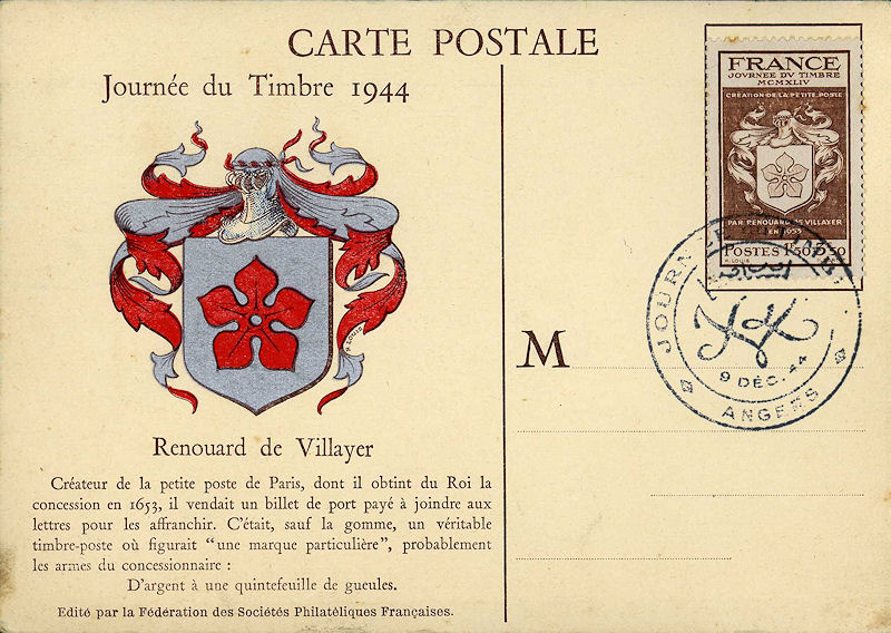 Ausgabe der französischen Post zum Tag der Briefmarke 1944