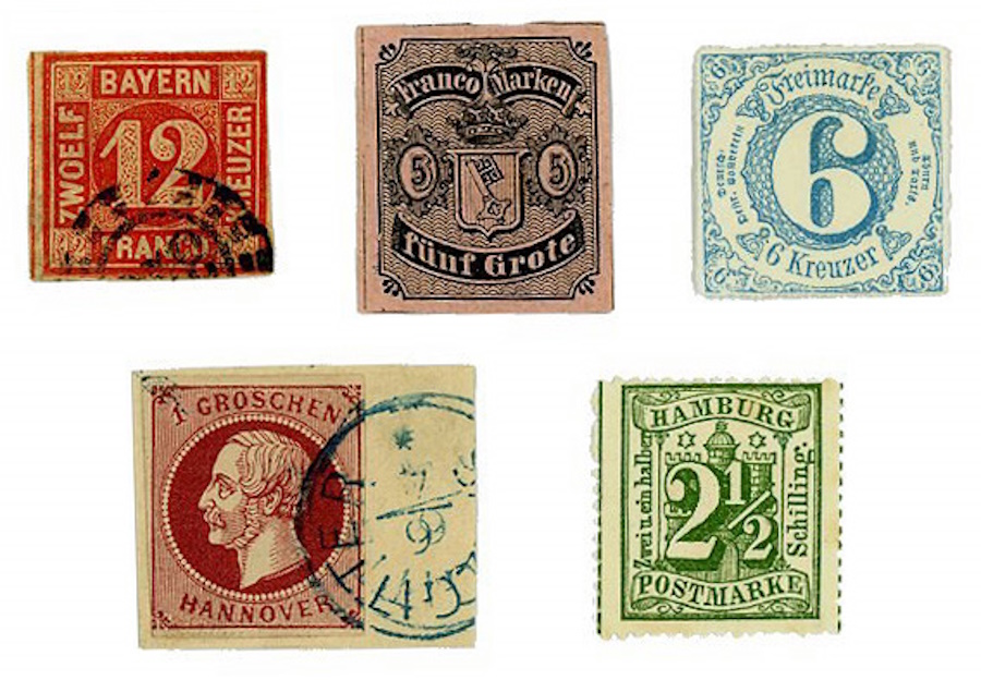 Klassische Briefmarken-Motive am Beispiel altdeutscher Ausgaben