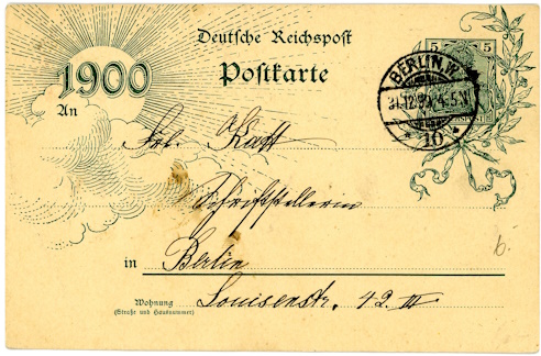 Sonderkarte „1900“ der Deutschen Reichspost