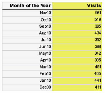 Besucherstatistik 2010