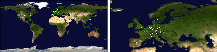 Besucherverteilung 2011: Welt- und Europakarte