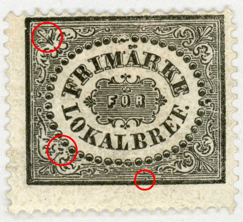 Stadtpostmarke, erster Druck